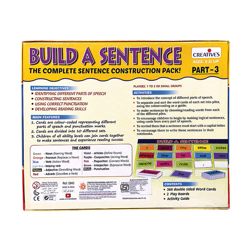 Creative's Build a Sentence Part 3