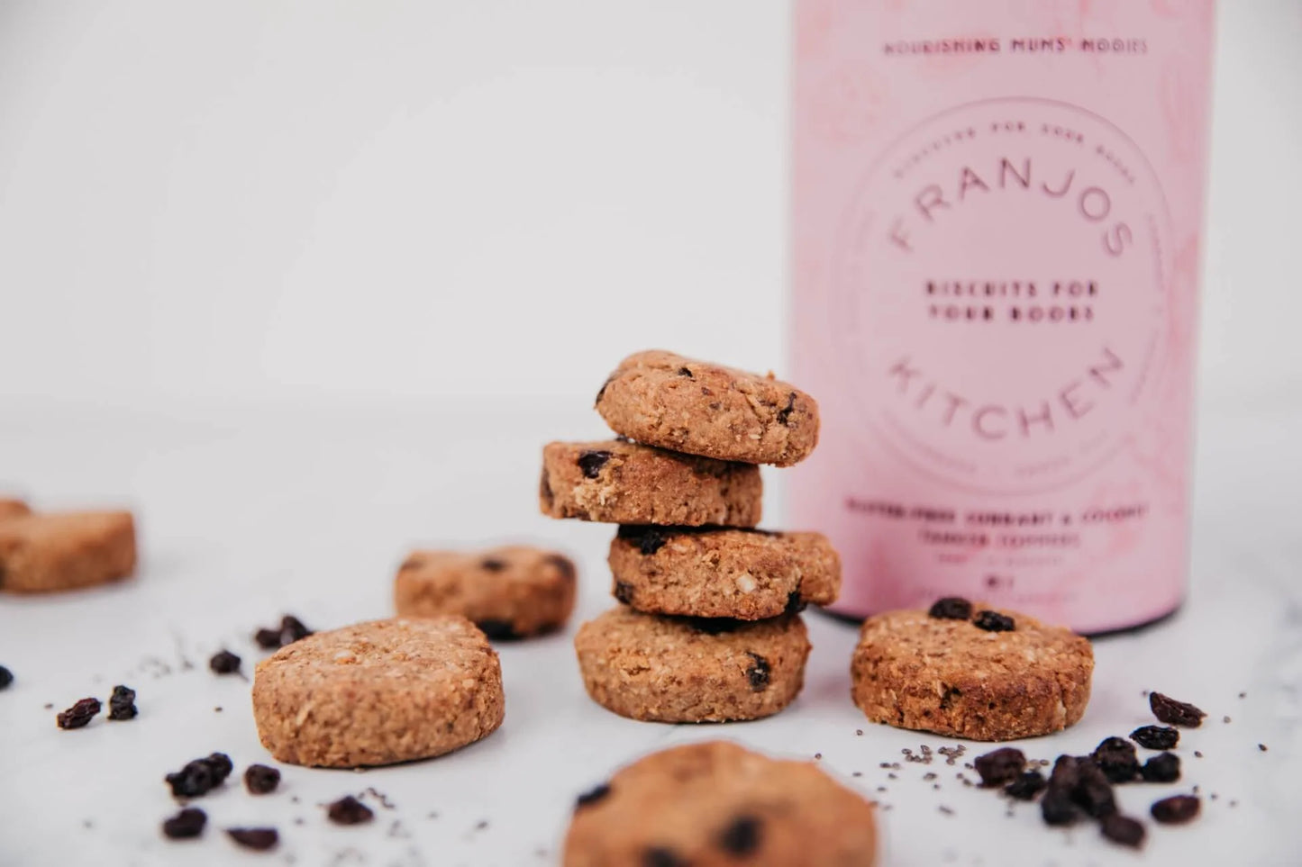 Franjos Tanker Topper Biscuits – Currant and Coconut (Gluten Free)