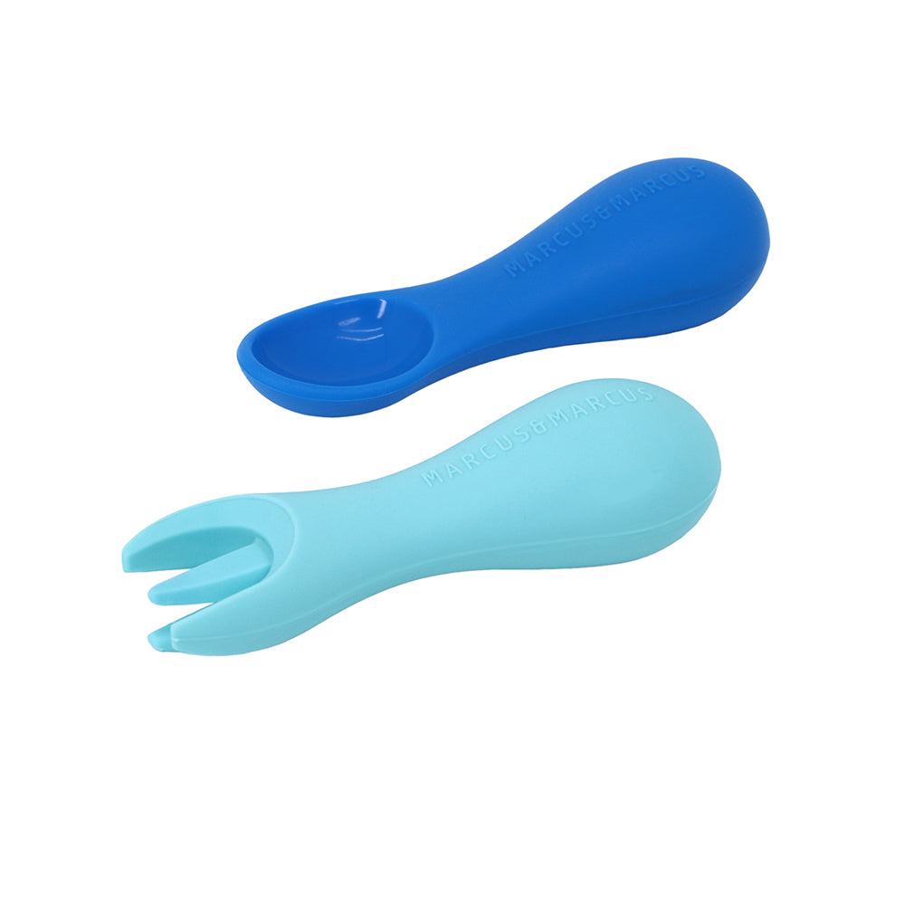 Marcus & Marcus Silicone Palm Grasp Spoon & Fork Set