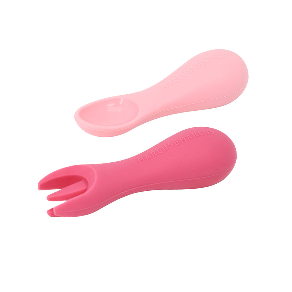Marcus & Marcus Silicone Palm Grasp Spoon & Fork Set