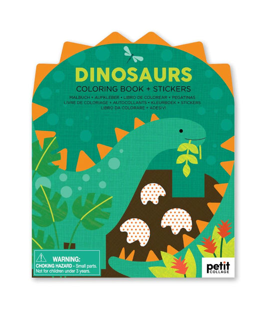 Petit Collage Colouring Book with Sticker - Dinosaurs