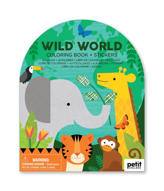 Petit Collage Colouring Book with Sticker - Wild World