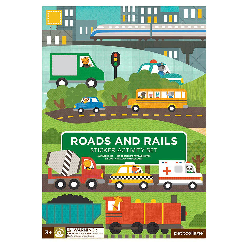 Petit Collage Sticker Activity Set - Roads + Rails