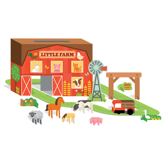 Petit Collage Wind-Up and Go Play Set - Little Farm