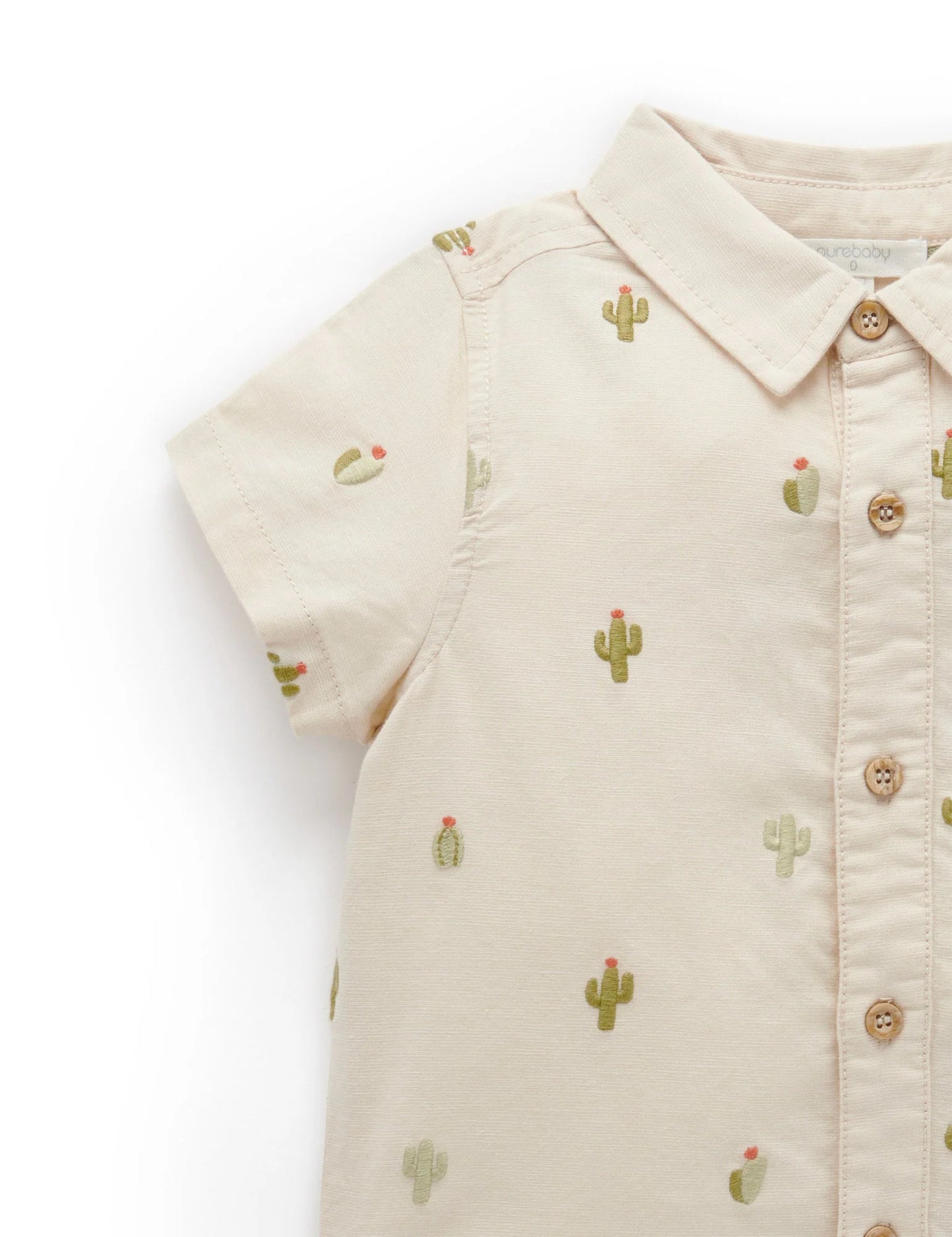 Purebaby Linen Blend Embroidered Shirt