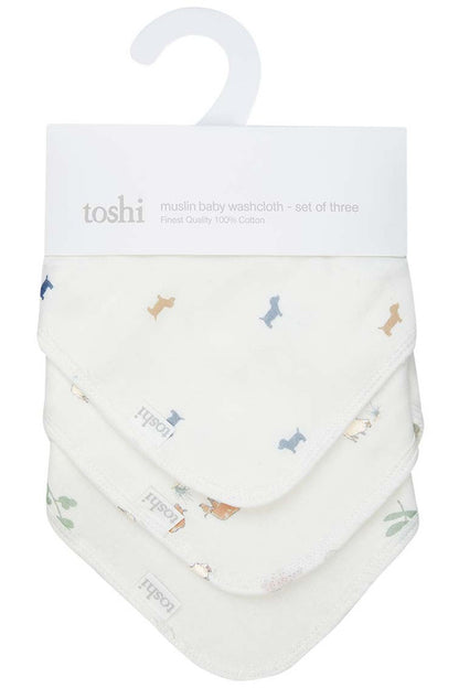 Toshi Baby Washcloth Muslin-3pcs