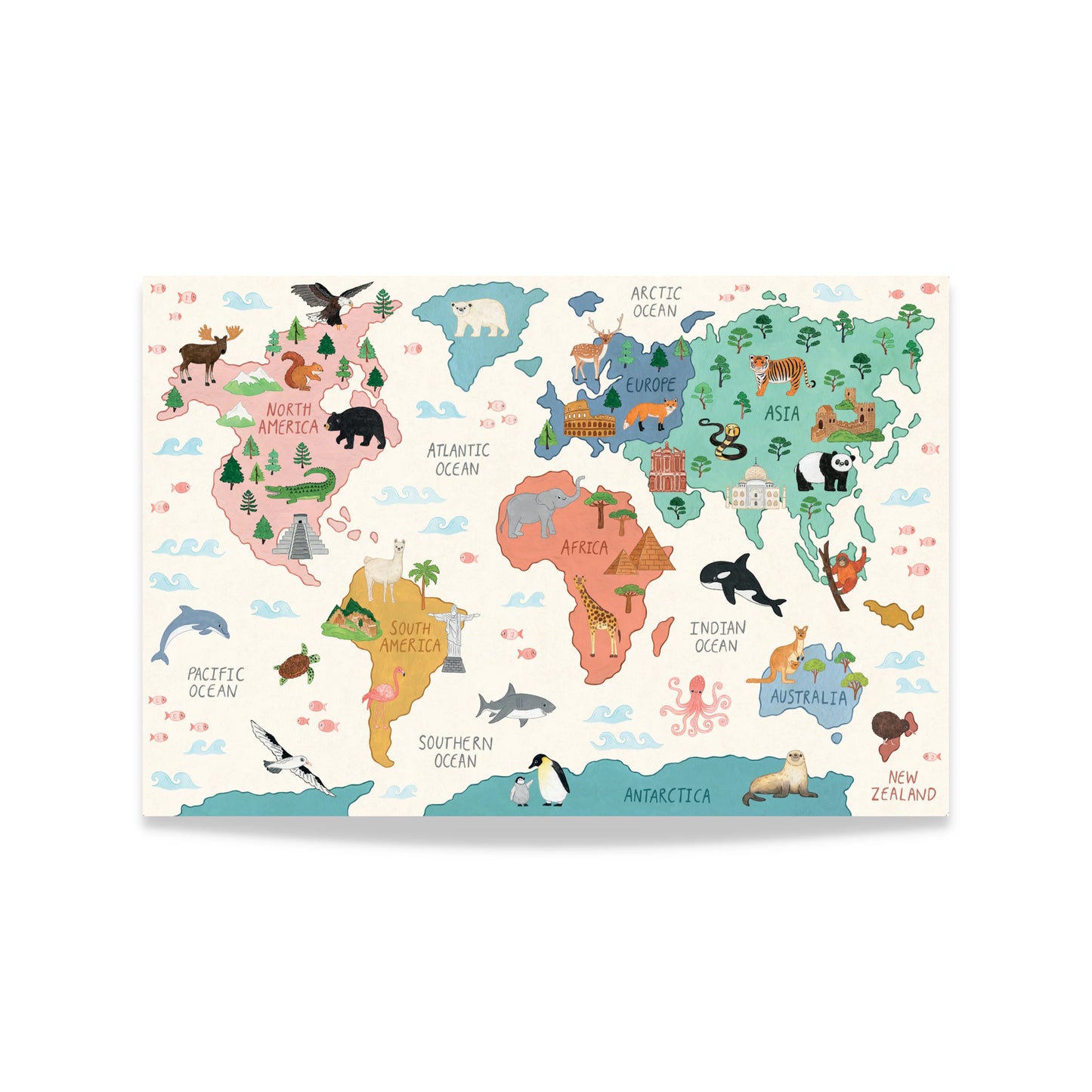 Mindful and Co Kids World Map Print