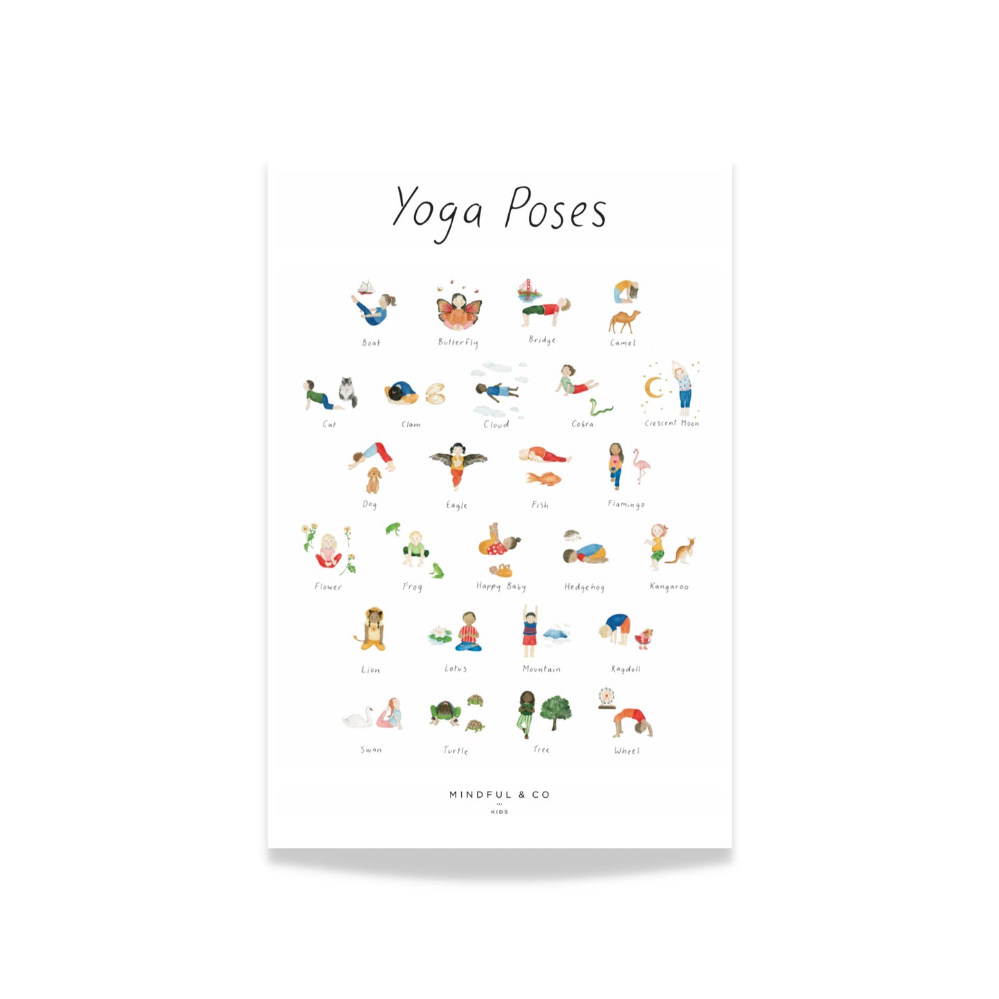 Mindful and Co Kids Yoga Poses Print